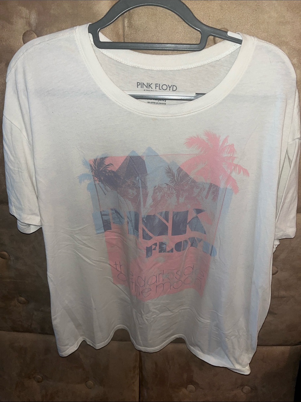 Pink Floyd White Tee with Pink and Gray Graphic